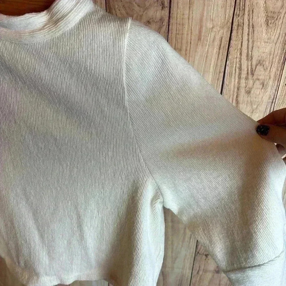 Madewell Texture and Thread Mockneck Blouse Top Cream Size S - Picture 3 of 7